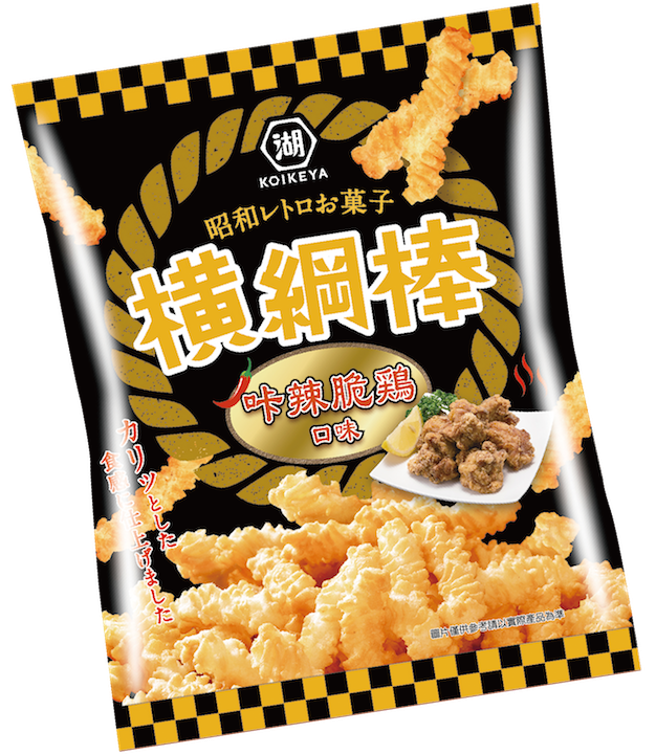 全聯湖池屋橫綱棒卡辣脆雞風味，單包36元，第2件5折。（全聯提供）