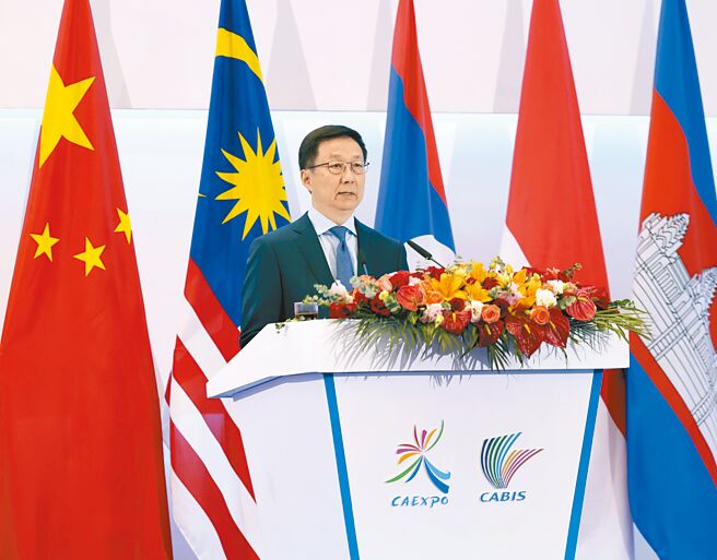 国务院副总理韩正出席第19届中国-东协博览会开幕式并发表演讲。（新华社）