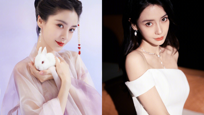 网路点名杨颖Angelababy、王一博和张雨绮，新法上路后恐因整形疑云无戏可拍。(图/杨颖 微博)