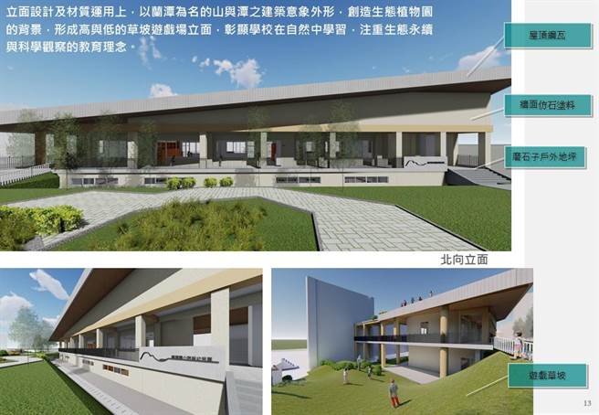 嘉義市蘭潭國小新建校舍設計示意圖，10月將動土。（嘉義市教育處提供／廖素慧嘉市傳真）