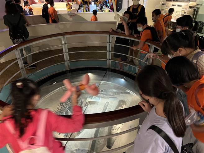 老师与馆内志工领导参观重头戏「电信@台湾」常设厅，藉由厅内各个电话文物以及海底电缆、卫星等设备，让小朋友们了解原来现今有如此方便通话的环境，是需要经过如此多的设备相辅相成的。（科工馆提供／崔正纲高雄传真）