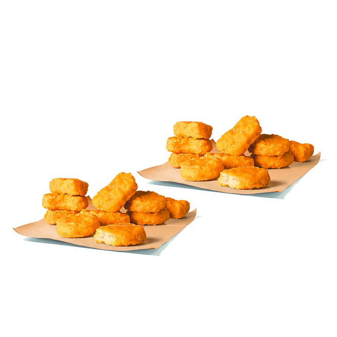 用麦当劳欢乐送点餐并于优惠码处输入FREE可获10块麦克鸡块买一送一好康，等同一份仅52元。（麦当劳提供）