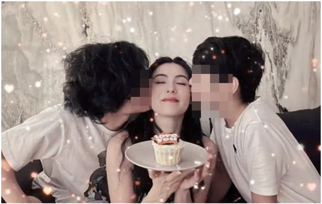 张柏芝与两个儿子感情要好。(图/张柏芝 微博)