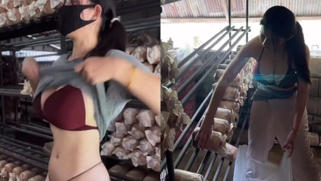 DJ Mika掀衣散热时露出车头灯，让上万粉丝狂喷鼻血。(图/DJ Mika IG)