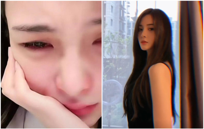 张颖颖在直播中哭诉。（图／张颖颖直播；张颖颖抖音）