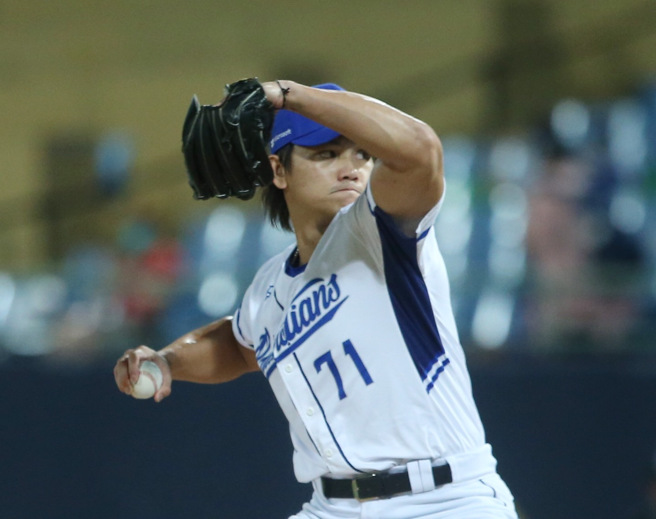 富邦悍将江少庆。（陈怡诚摄）