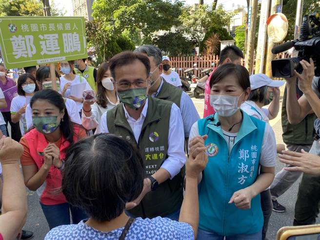民進黨桃園市長參選人鄭運鵬今預告，未來會安排全台灣各地的民意代表來幫忙。（蔡明亘攝）