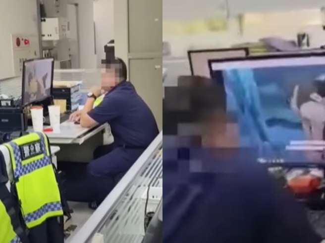 据悉拍摄影片的人是名女警的男友，该男友当时到派出所想找女友，遭萧姓员警拦下拒绝入内，男子疑挟怨报復才侧录影片PO上网；警方目前不愿证实此事。（翻摄照片）