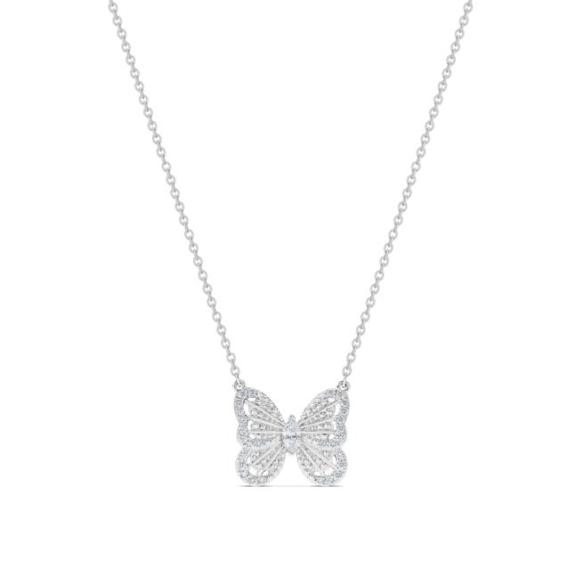 De Beers Portraits of Nature 系列 butterfly 18K白金鑽石吊墜項鍊 – NT$ 99,000元。