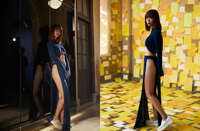 Yuri陳怡叡服裝開衩直逼腰間。（圖／Yuri陳怡叡facebook）