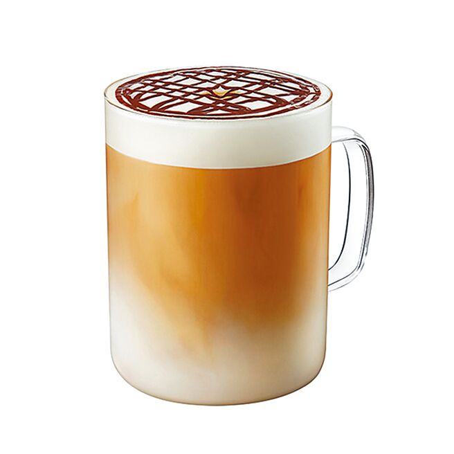 标榜乳糖不耐者也能喝的植物奶正流行，星巴克同样搭热潮，结合义式浓缩咖啡与口感醇厚的燕麦奶，点缀香甜可可糖酱，带来温暖甜意的「燕麦可可玛奇朵」（见图）160元起。（星巴克提供）