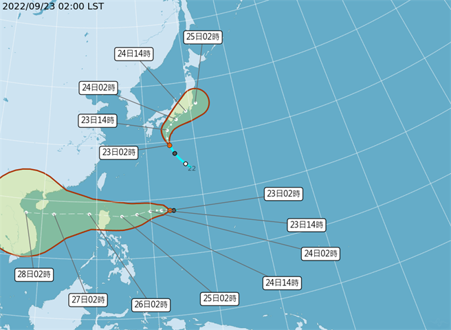 中央气象局预报指出，今天（２３日）臺湾附近仍为东北风环境，清晨低温普遍为２０至２３度，北臺湾局部地区甚至来到１７、１８度左右，感受稍有凉意。（翻摄自中央气象局／林良齐台北传真）