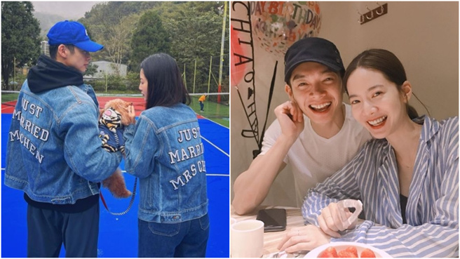 两人大方晒出合照放闪。（图／翻摄自曾之乔ig@chiaochiaotzeng、辰亦儒ig@calvinchen777）