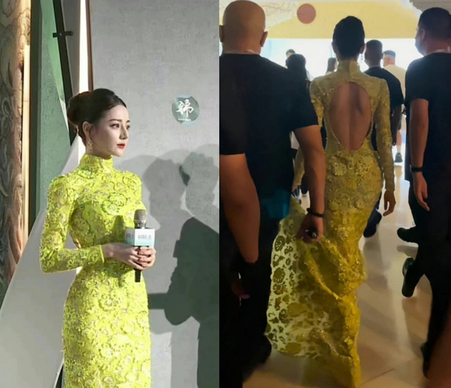 迪丽热巴穿旗袍出席活动照疯传，惹火曲线掀暴动。(图/ 摘自微博)