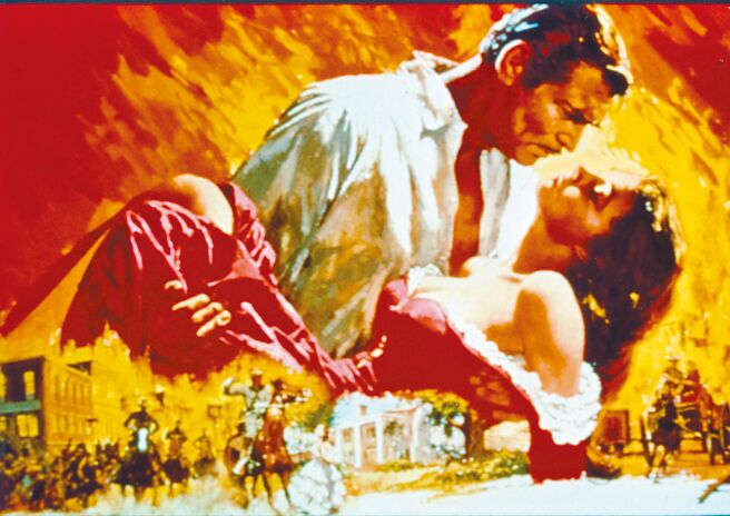 《飄》的劇情在〈六甲之冬〉中出現三次，貫穿全書。圖為改編成電影的《亂世佳人》劇照。（本報資料照片）