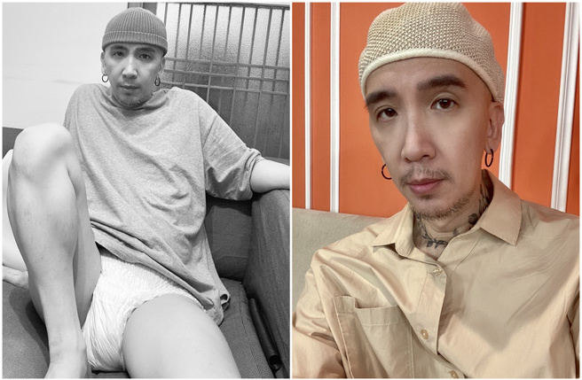 知名作家H罹摄护腺癌第三期，目前都穿着尿布上节目。(作家H脸书)