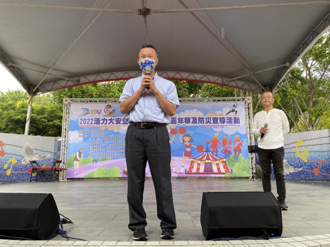 臺北市大安区公所结合大安区体育会及臺北市政府消防局第二救灾救护大队举办「2022大安全民运动嘉年华暨防灾宣导及健行闯关」活动。(大安区公所提供)