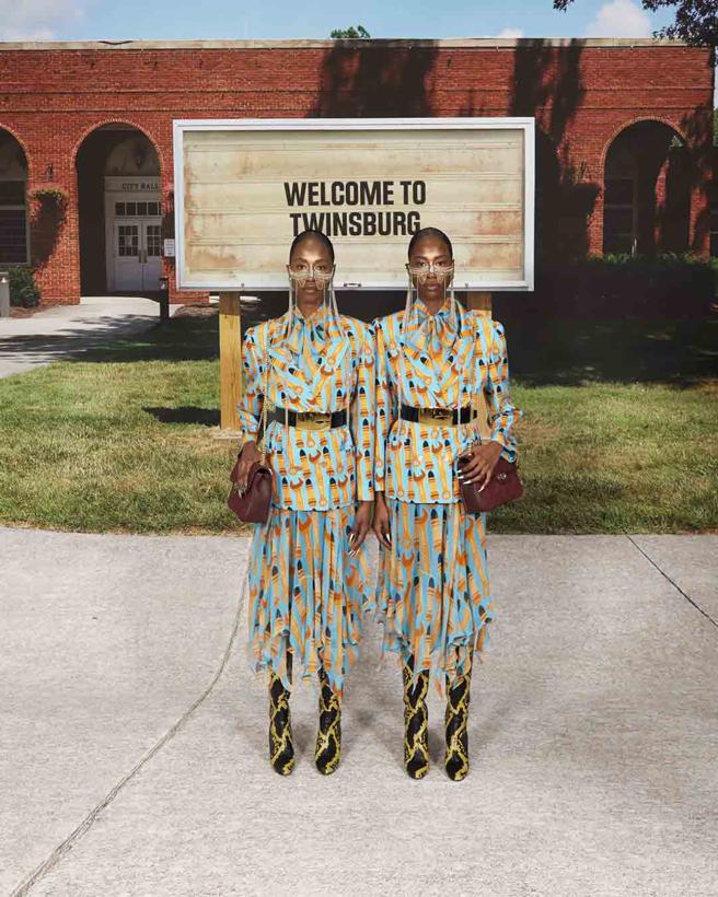 亚洲、非洲民族风格流苏用于各式饰品如脸饰、墨镜之中。（Gucci提供）