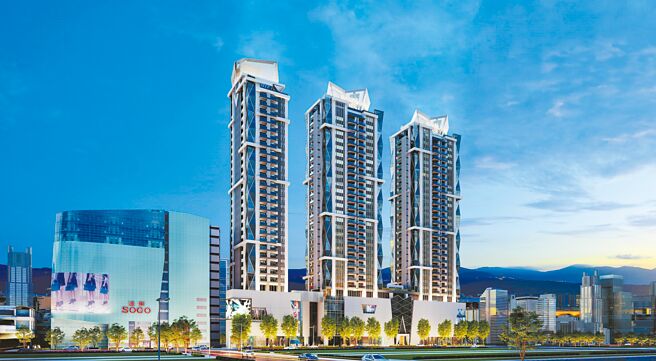 「Diamond Towers台北之星」耐震強度超越國家安全標準1.25倍至0.3G。（海悅提供）