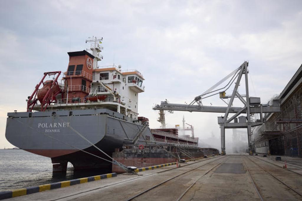 7月29日，第1艘谷物船离开敖德萨。图/美联社(photo:ChinaTimes)