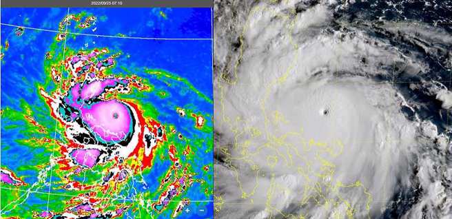 郑明典表示，诺卢昨天（24日）入夜后对流开始爆发，现在这个云系看起来就很危险。图为气象局卫星云图（撷自郑明典脸书）