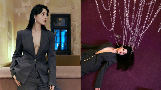 范冰冰近來接拍商業海報，破尺度開深V再三表明復出決心。(圖/范冰冰 微博)