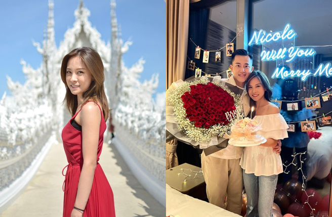 香港主播丘静雯答应男友求婚了。（图／翻摄自Instagram／Nicole Yau 丘静雯）