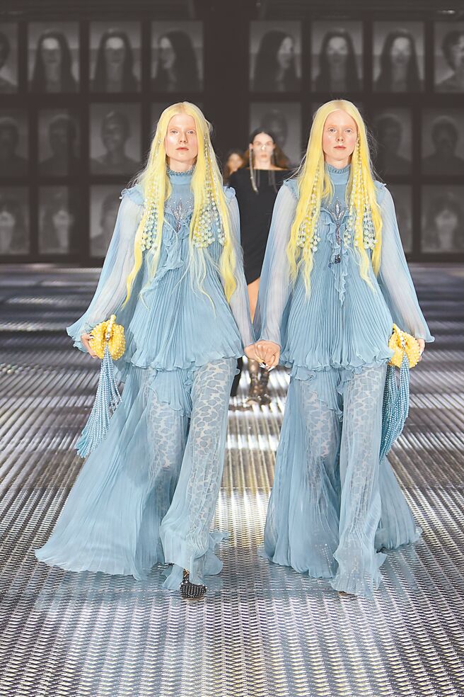 亚洲、非洲民族风格流苏用于各式饰品如脸饰、墨镜之中。（Gucci提供）