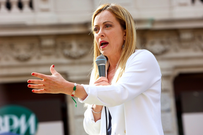 义大利极右派「义大利兄弟党」（Brothers of Italy）党魁梅洛尼（Giorgia Meloni）立场保守。（资料照／TPG、达志影像）