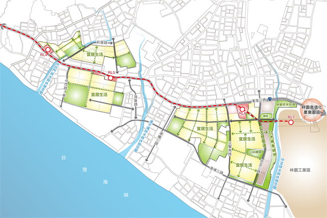 高雄捷运小港林园线23日行政院正式核定兴建计画，总经费533.11亿元，地方自筹219.97亿元。对于地方自筹经费，高雄市副市长林钦荣表示，将林园区内RL4中坑门站、RL5港子埔站、RL6林园站周边180公顷农业区变更为住宅区、商业区、捷运开发区、公设用地，藉由农业区变更后卖出收入能挹注经费，且后续捷运能带动地方商机，增加捷运运量，达到相辅相成的效果。（高雄市捷运工程局提供／崔正纲高雄传真）