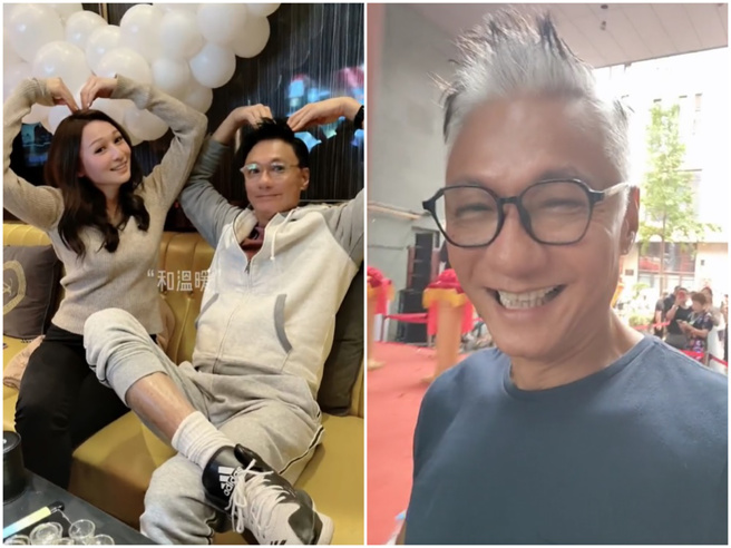 61岁林俊贤头髮虽白，但气色良好，跟港姐女儿林钰洧关系也破冰。（图／抖音@林俊贤）