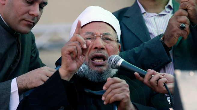 「穆斯林兄弟会」精神导师卡拉达威。(图/AP)