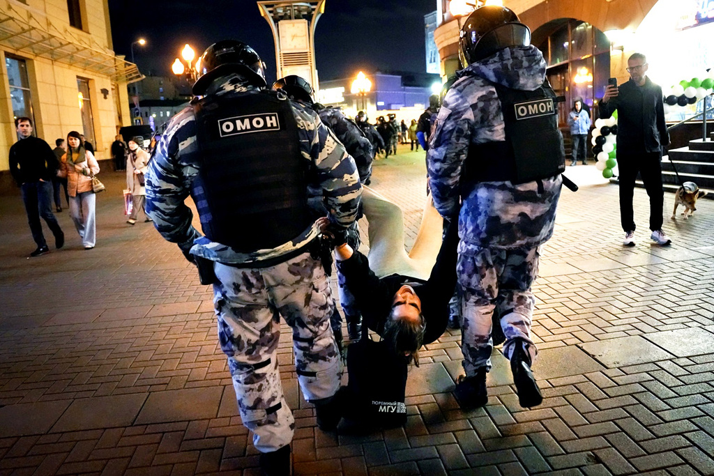 俄罗斯动员引发抗议潮。（图／美联社）(photo:ChinaTimes)