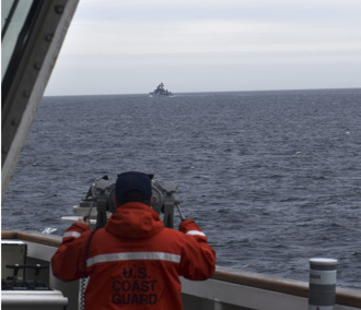 美國海防在阿拉斯加海域發現俄中軍艦 包括055萬噸大驅