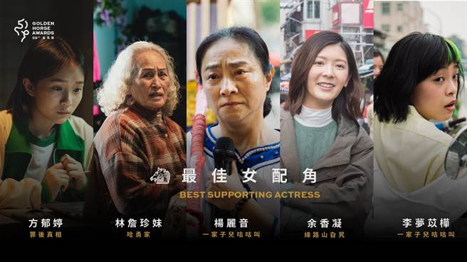 第59届金马奖最佳女配角入围名单。（摘自金马奖脸书）