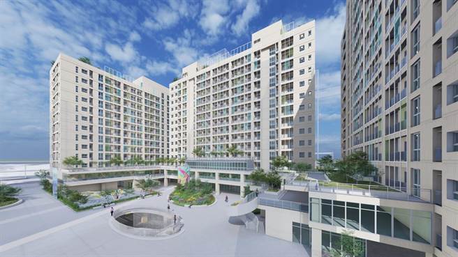 亞灣社宅一期建築模擬圖。（高市都發局提供／楊舒婷高雄傳真）
