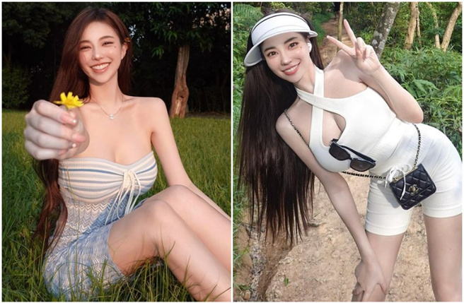 黃琳以甜美臉蛋與不科學的火辣身材，被網友封為「世新女神」。(lovelynnboo IG)