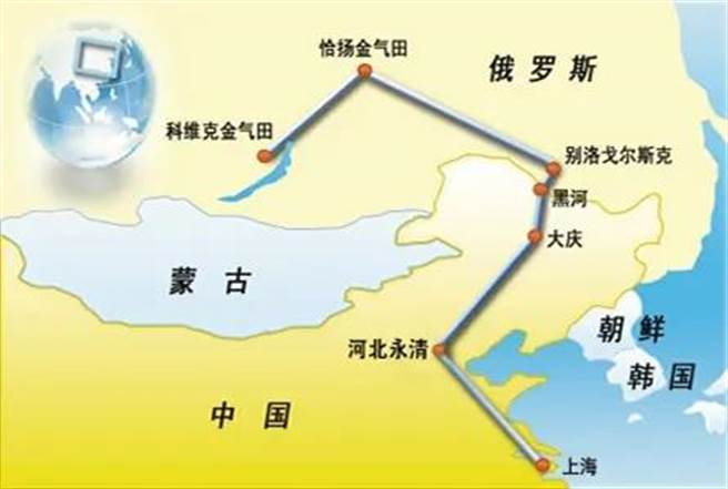 中俄东线天然气管道安平至泰安段投产。图为中俄东线天然气管道图。（中国石油报）