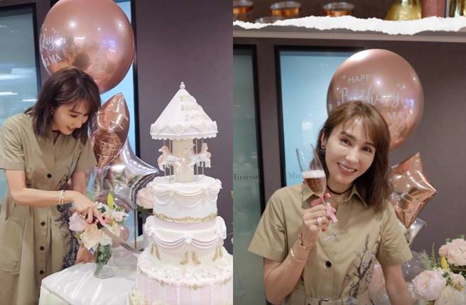 黎姿员工提早替她庆生。(图／取自微博)