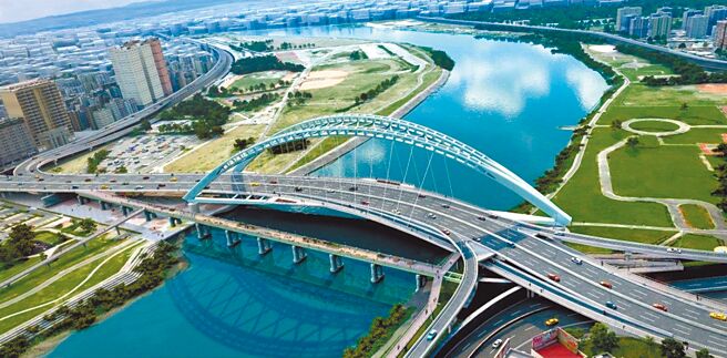 中正桥引道拆除后新建工程与街廓愿景示意图。图／摘自台北市都更处