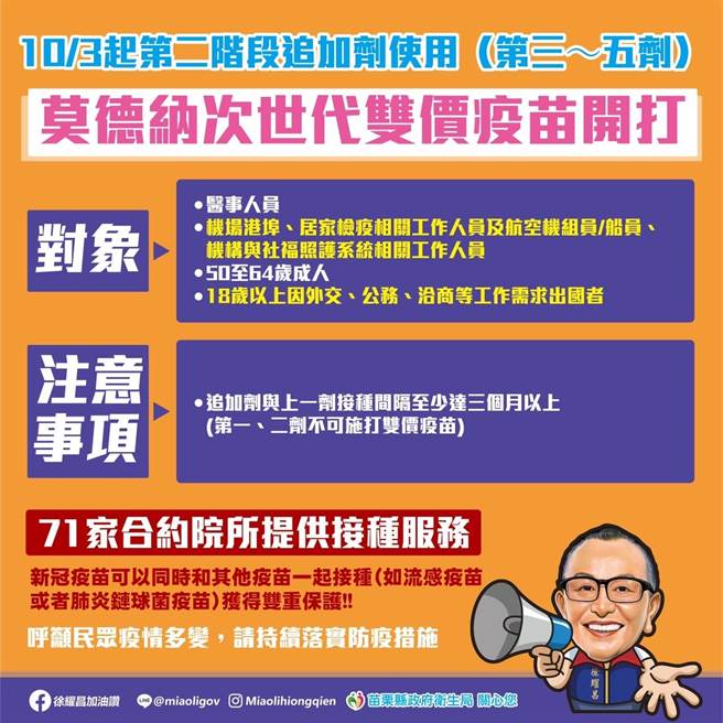 次世代疫苗開打。（苗栗縣政府提供／李京昇苗栗傳真）