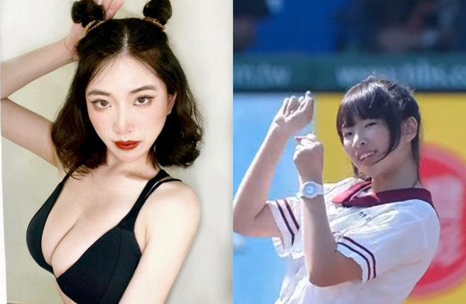 朝二垒开球爆红，少女超辣近照曝光，网友看呆。（图／翻摄自CPBL 中华职棒、jtw_03317 Instagram）