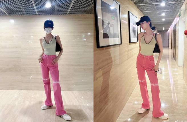 娜扎一雙長腿超吸睛。(圖／取自娜扎微博)