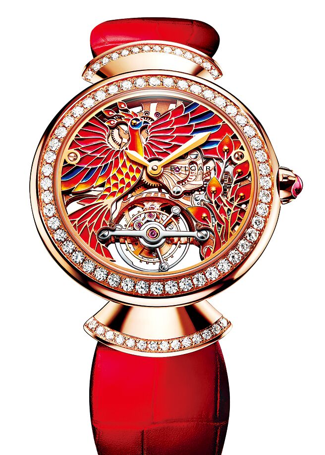 宝格丽Divas’Dream凤凰陀飞轮腕表。（BVLGARI提供）
