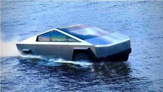 能穿越河流或海洋，明年開賣的特斯拉 Cybertruck 科幻皮卡竟能當船開！