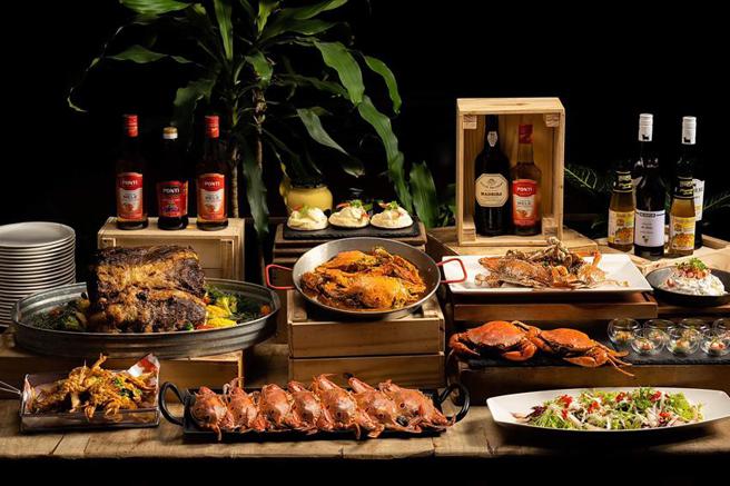 西門町意舍酒店The CAPE龍蝦&海鮮餐廳出「Chill蟹季」，假日提供十數款秋蟹料理吃到飽。（圖／台北西門町意舍酒店）