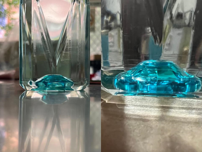 網友日前發現某知名品牌的礦泉水包裝底部的凹槽，從側面看竟像是1輛車的外型，照片曝光其他網友也同樣發現，紛紛分享照片。（翻攝自臉書「路上觀察學院」）