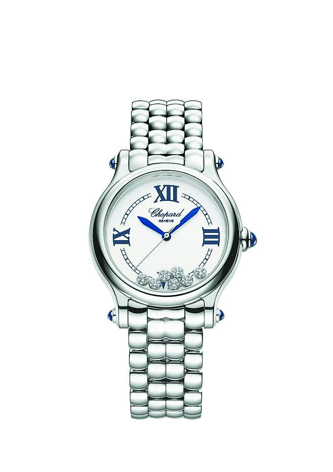 萧邦Happy Hearts系列腕表，七颗滑动钻石，限量1993只，35万6000元。（CHOPARD提供）