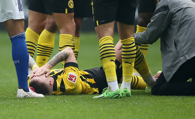 多特蒙德隊長 羅伊斯 上一場對沙爾克的比賽受傷退場，也有可能緣盡11月的世界盃。（圖片來源︰達志影像）