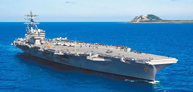 美国「雷根号」核动力航空母舰。（摘自美国海军印太司令部官网）
